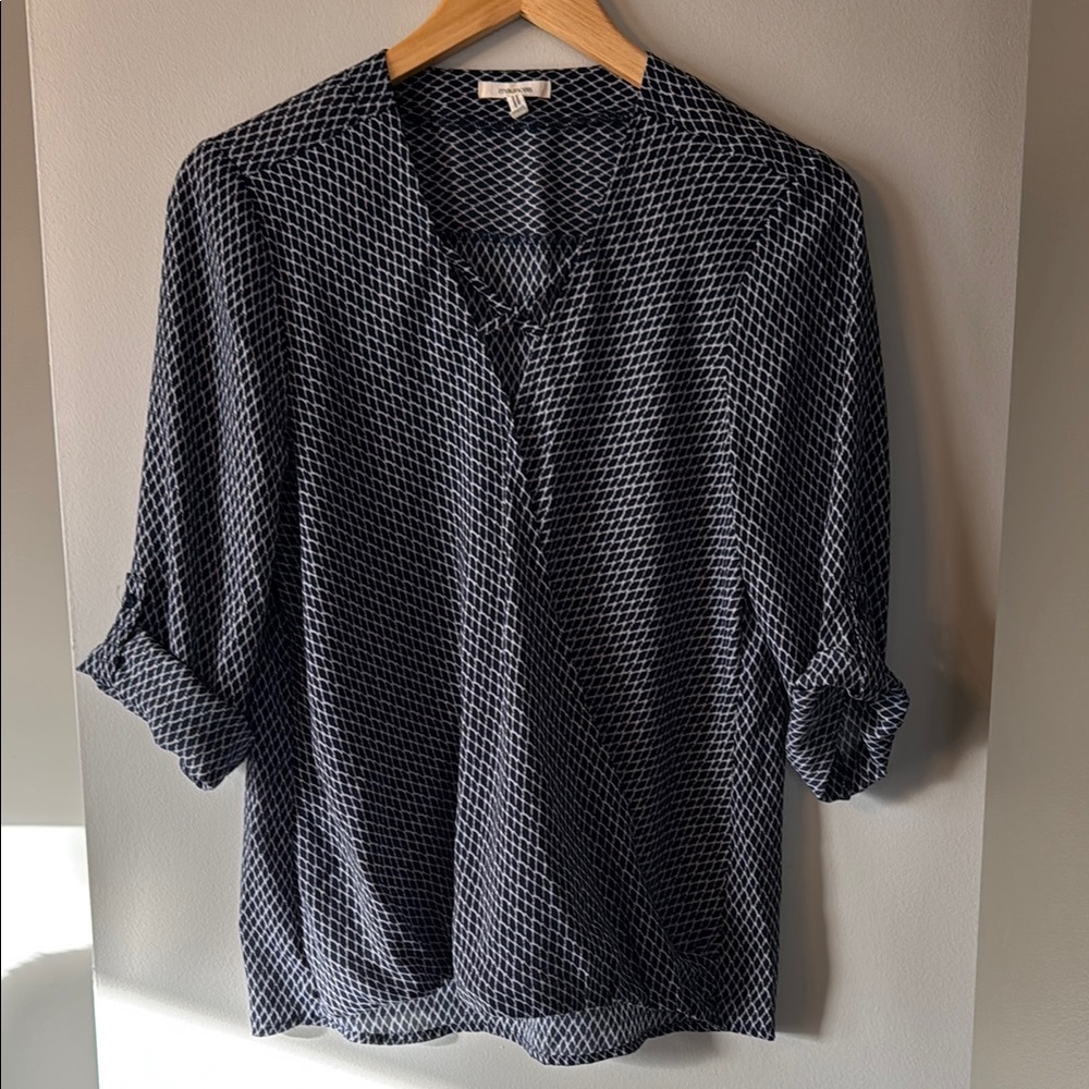 Maurice’s Women's Navy and White Geometric Top